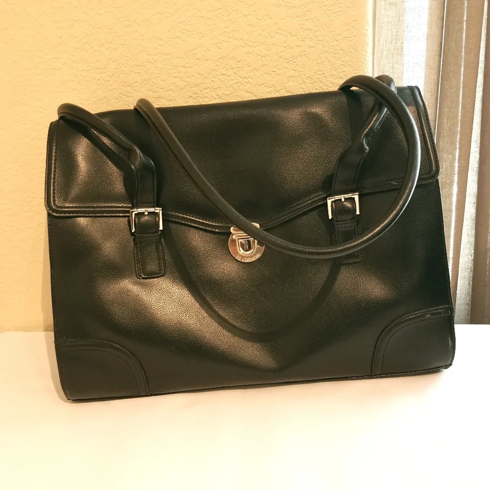 Liz Claiborne Tote Bag Black Work Messenger